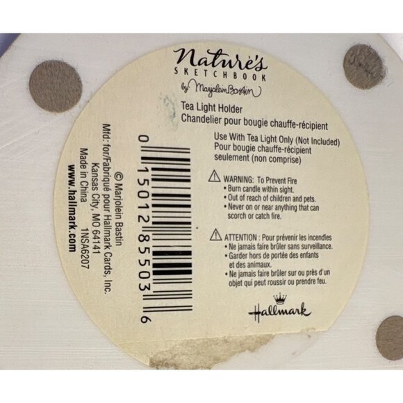 Hallmark Marjolein Bastin Tealight Holder Nature Sketchbook Chickadee 7" Tall - Picture 8 of 9